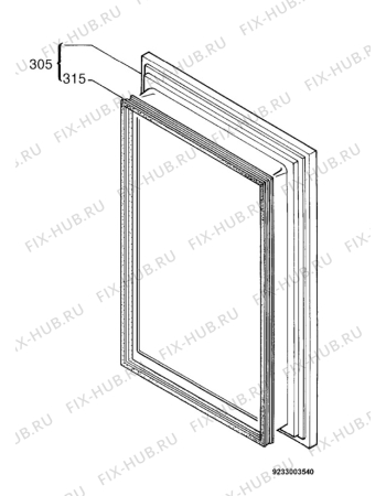 Взрыв-схема холодильника Electrolux MR150 - Схема узла Door 003